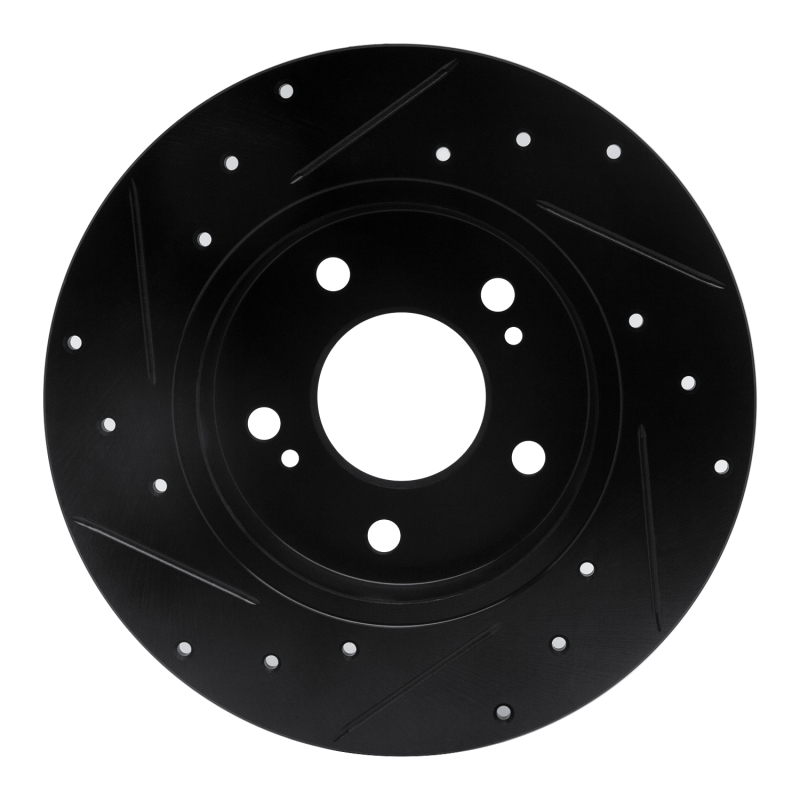 Infiniti I30 Brake Rotor (1) - Rear Right - R1 Concepts - Drilled & Slotted - Black - `94-`04